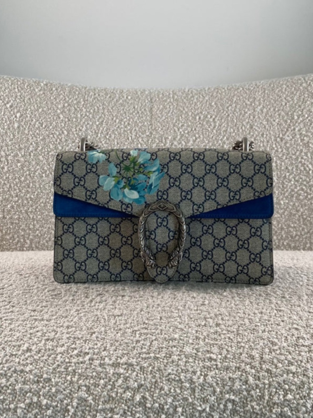 Pre Owned Gucci Dionysus Blue Bloom Shoulder Bag